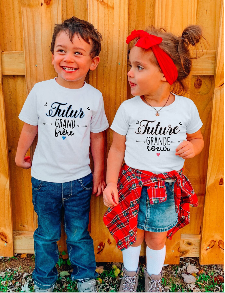 T-shirt enfant - Futur(e) meilleur(e) grande-soeur/grand-frère